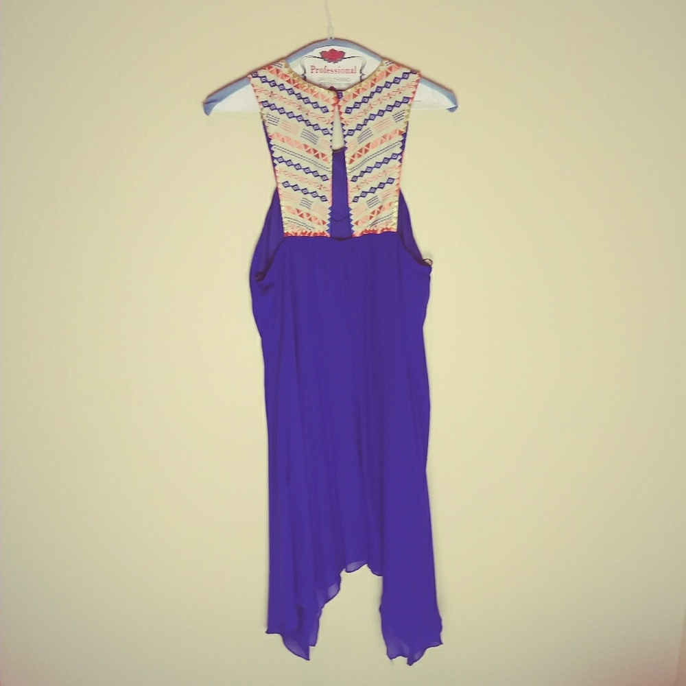 City Studio Womens Large Sleeveless Blue Dress